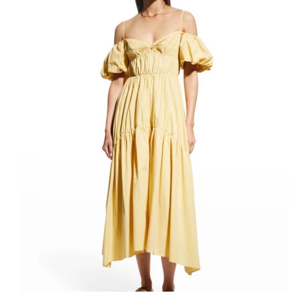 Vince Asymmetrical Yellow Dress